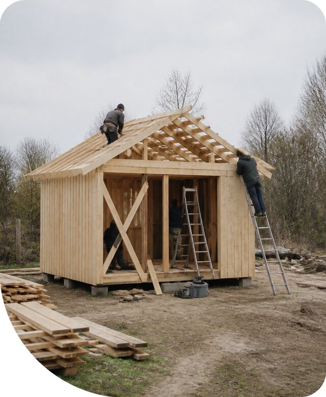 Строительство сарая мастерской для дачи в Кандалакше под ключ